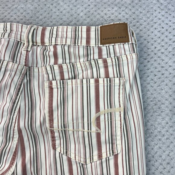 American Eagle Womens Next Level Stretch High Rise Jegging Striped Denim Jean 14 - Picture 15 of 15